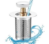 EBGAZSPD Bouchon for canalisation, Noyau de Rebond, Filtre de vidange de Bassin, Valve Attrape-Cheveux, Filtre d'évier de Douche, Bouchon de Bain, Couvercle de vidange de Salle de Bains(Short)