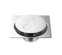 EBGAZSPD Douche en Acier Inoxydable for hôtel, Facile à Nettoyer, Couvercle rebondissant for Salle de Bain, Drain de Sol, déodorant, pédale argentée, Type carré(15x15cm)