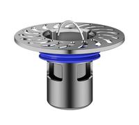 EBGAZSPD Drain de Sol Anti-Odeur for Salle de Bain Noyau intérieur entièrement en cuivre Couvercle fermé Tuyau d'égout Filtre Anti-Retour Pistolet Universel Gris(Silver)