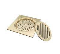 EBGAZSPD Drain de Sol d'eau de Salle de Bains en Laiton brossé Mat, Noir Or Rose avec Filtre 100x100 for Salle de Douche Cuisine(FD0002BG)