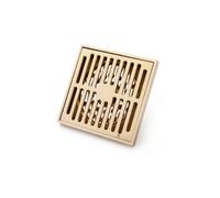 EBGAZSPD Drain de Sol doré en Laiton, 10x10cm, prévention des odeurs, épaississement, Douche, Salle de Bains, Balcon, Machine à Laver, Drain de Sol(E-L)