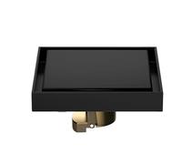 EBGAZSPD Drain de Sol for Pieds 10 x 10 cm, Anti-odeurs, for Baignoire, désodorisation, carré, Bricolage, Filtre de Douche Noir, Couvercle de Tuyau, Acier Inoxydable 304(Chrome-Brass)