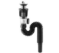 EBGAZSPD Ensemble de tuyaux de Drainage Anti-odeurs universels en Acier Inoxydable à Couvercle Rabattable for lavabo, Tuyau de Drainage Mural for évier, Accessoires de Cuisine(Black-1pcs)