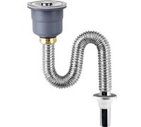 EBGAZSPD Éviers Filtre Panier drains lavabo sous Plan en Acier Inoxydable Tuyau de Drainage égouttoir en Acier Inoxydable for Cuisine Salle de Bains raccords(Red)