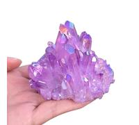 EBGDFGBQFE Stone Purple Flame Halo Quartz Crystal Cluster Specimens Home Ornament Birthday Gift