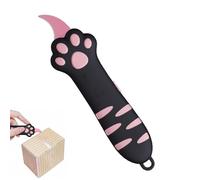 EBHO 1 Pièce Ouvre-boîte,Cutter Retractable, Acier Inoxydable et Poignée en Forme de Patte de Chat,Multifonction pour Boîtes,Enveloppes,Lettres et Bons(Noir)