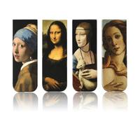 EBHO 4 Pièces marque-pages artistiques et peintures à l'huile, marque page magnetique - Cadeaux créatifs pour les amateurs de livres, les enseignants, les étudiants, les amateurs d'art（A）