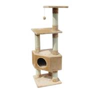EBI-Arbre à chat avec panier et griffoir coloris beige Eco Loonaa classic - 135 cm