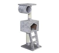 EBI-Arbre à chat avec panier et griffoir coloris gris Abigail -109 cm