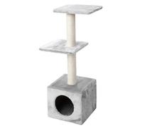 EBI-Arbre à chat avec panier et griffoir coloris gris Palazzo - 90 cm