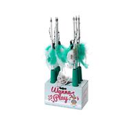 EBI-Canne à pêche pour chat coloris vert et blanc télescopique Europet