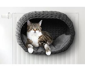 EBI, Hamac Radiateur Sunrise 45 x 30 x 30 cm, Fabriqué en Corde de Papier extrêmement résistante, Coussin très Doux Inclus, Profondeur Max. de 15 cm, Convient pour Les Chats de Maximum 8 kg