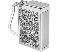EBILUN Cendrier Portable en Métal avec Couvercle, Cendrier De Poche Extérieur pour Cigarettes, Jolis Cendriers De Voyage avec Porte-clés (Argent)