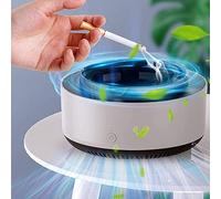 EBILUN Cendrier Purificateur d'air Multifonctionnel, Cendriers pour Cigarettes Extérieur Intérieur, Cendriers Cool, Cendrier Purificateur d'air avec Filtre, Cendrier Portable (Blanc)