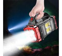 EBILUN Lampe torche rechargeable pour camping avec chargeur solaire et USB, lampe de poche étanche pour camping, randonnée, pêche, navigation