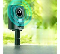 EBILUN Répulsif à ultrasons contre les nuisibles, dissuasif pour renard, chat, alimenté par batterie, répulsif avec capteur de mouvement étanche pour ferme, oiseaux, écureuils, chiens