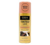 EBIN NEW YORK Tinted Lace Spray Medium Brown pour perruques 80 ml Finition naturelle pour peau teinte marron moyen avec couverture réaliste et sans bords
