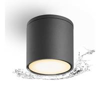 EBION Spots De Plafond Anthracite GU10, Spot En Saillie Max 35w,Murale éTanche Ip65, Plafonnier En Aluminium Plafonnier Spot,Rond(Ampoule non incluse)