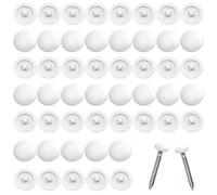 Ebksqs 50PCS Capuchon à Vis en Plastique Blanc, Cache Vis et Cache Trou Meuble Universel, Protection Décorative pour Vis Phillips 7-8 mm