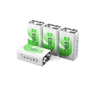 EBL 4PCS Piles Rechargeables 9V 6F22, Piles 9V NiMH 280mAh