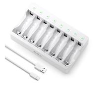 EBL 8 Slots Chargeur de Piles Rechargeable pour Ni-MH Ni-CD AA AAA Charge Rapide avec Port USB