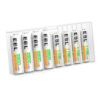 EBL 8PCS AA et AAA Piles Rechargeables NIMH 1,2V, avec 4PCS AA Piles Rechargeables 2800mAh et 4PCS AAA 1100mAh, Large Compatibilité avec Jouet, Télécommande, Manette, Rasoir, etc.
