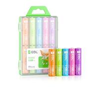 EBL Piles AAA Rechargeables, 10PCS Piles AAA 1.2V Ni-MH 1100mAh Préchargé, AAA Batteries en Couleur Acier, Profiter Plus Coloré Vie