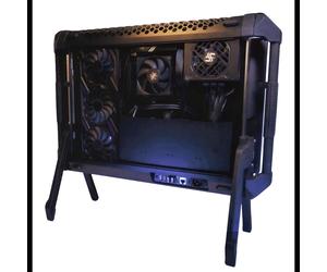 eBlaztr EBL-BLA-STA-01 Support écran autonome noir, taille max. 25", cadre aluminium, 2x USB 3.2 Gen 1 Type-A, alimentation DC, support 1 écran