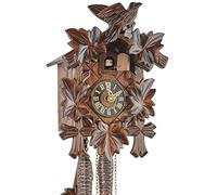 Eble 11311 Horloge coucou originale Forêt-Noire en bois véritable Mécanisme 1 jour Certificat VD Cinq bulbes 23 cm