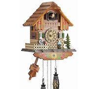 Eble 60830000 Horloge à coucou musicale en bois véritable avec mouvement à quartz alimenté par pile Maison de Heidi 25 cm