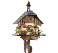 Eble Coucou mécanique de la Forêt Noire en bois véritable, mouvement 1 jour, certifié VDS, 33 cm