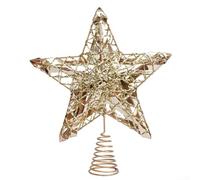 Éblouissant pendentif étoile de sapin de Noël en fer de 27 cm qui apporte une touche unique à vos décorations saisonnières (doré)