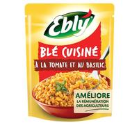 Ebly Blé micro-ondable Tomate et Basilic 2mn 220 g