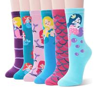 EBMORE enfants filles chaussettes coton équipage mignon animal motif mode amusement nouveauté chaussettes 6 pack