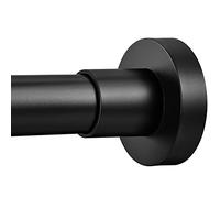 EBOATOP Tringle à rideau de douche - Ne rouille pas, sans perçage, tringle à ressort antidérapante, 109 à 185 cm, en acier inoxydable, noir mat