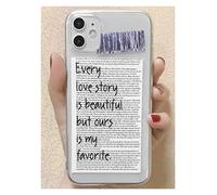Ebogor pour Coque iPhone, Lettre Manuscrite Graphique Clear Clear Cas de Protection Convient à iPhone 12,12 Mini, 12 Pro, 12 Pro Max, 11,11 Pro, 11 Pro Max, 7,7 Plus, 8,8 Plus, S2, X, XS, XS Max, XR