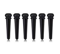 Ebony Bridge Pins with Abalone Shell | 6Pcs Set for Acoustic Guitar | High - End Replacement Pins for Folk/Dreadnought/Steel - String Guitar