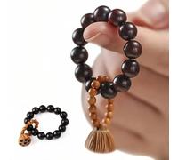 Ebony Finger Fidget Spinner - Lotus Design Asie Style Hand Spinner Santé et Bien-être Porte Bonheur Bois Cyprès Perles 8mm Cadeau Unisexe