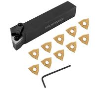 EBOOBA Kit de support pour outils rotatifs 20 mm MWLNR2020K08 + 10 inserts WNMG0804 en métal dur