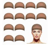 EBOOT 12 Pièces Bonnet Perruque Nylon Wig Cap Marron Clair Filet Cheveux Extensible Respirant Élastique Bonnets Casquette Sous-Perruque pour Femme Homme Cosplay Carnaval Théâtre Quotidien