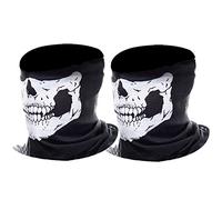 eBoot Masque Crâne Squelette Masque Moto, 2 Pièces (Blanc)