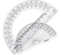 EBOOT Règle d'angle 180 degrés, 25,4 cm, en plastique transparent, moulée par injection