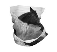 EBOSCUJW Cheval blanc et cheval noir imprimés, Bandana cache-cou doux couvre-visage cache-cou Tube demi-masque écharpe cagoule