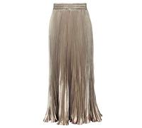 ebossy Jupe Longue plissée satinée pour Femme Taille élastique - Beige - Taille Unique