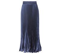 ebossy Jupe Longue plissée satinée pour Femme Taille élastique - Bleu - Taille Unique