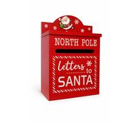 eBoutik - Boîte à lettres traditionnelle Noël - Liste de réveillon en bois et carte Noël Décoration de boîte aux lettres pour enfants - Décoration de maison de style ferme