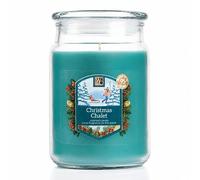 eBoutik Grande bougie parfumée chalet de Noël dans un bocal en verre - Cadeau de Noël pour les saisons festives, décoration d'intérieur