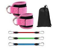 eBoutik - Sangles de cheville rembourrées de fitness pour machines à câble avec tirettes de poids - Poignets réglables avec anneau en D, pour boucles, fessiers et équipement d'entraînement des jambes