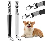 EBQOSK Lot de 2 sifflets de dressage pour chien avec cordon, sifflet silencieux pour arrêter les aboiements, outil de dressage réglable pour chiots et chiens adultes