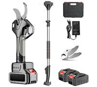 Ébrancheur à long manche robuste - Sécateur électrique sans fil 50 mm, perche de 2,1 m et 2 batteries pour la coupe de verger, de haies et d'arbres